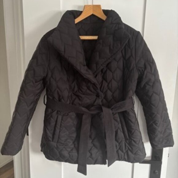 Antonella elegant feather coat with belt - Picture 2 of 4